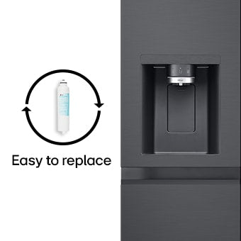 LG Side-by-Side Kühlschrank GSLE91EVAB: InstaView, Craft Ice, 623L, Black Steel