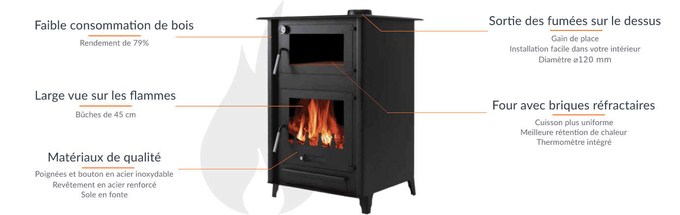 Eleganter Holzofen mit Backofen: Effiziente Wärme und Kulinarische Freude für Ihr Zuhause