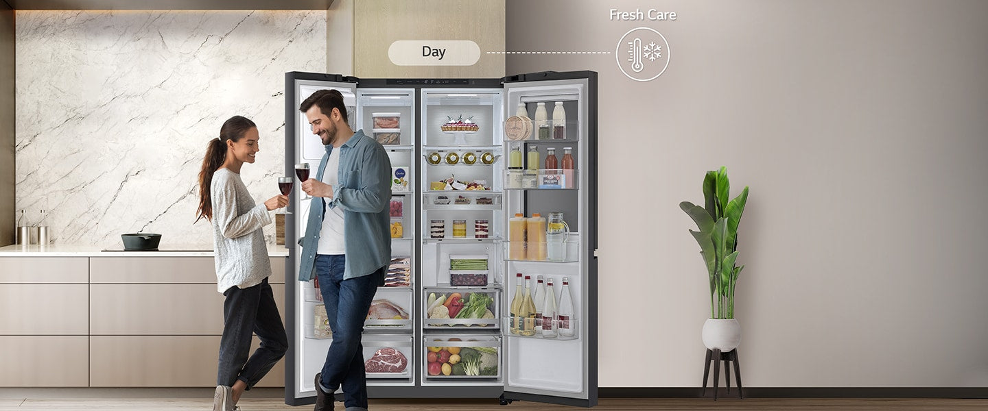LG InstaView Side-by-Side Kühlschrank mit Eis-, Wasser- & UVnano-Spender 628L