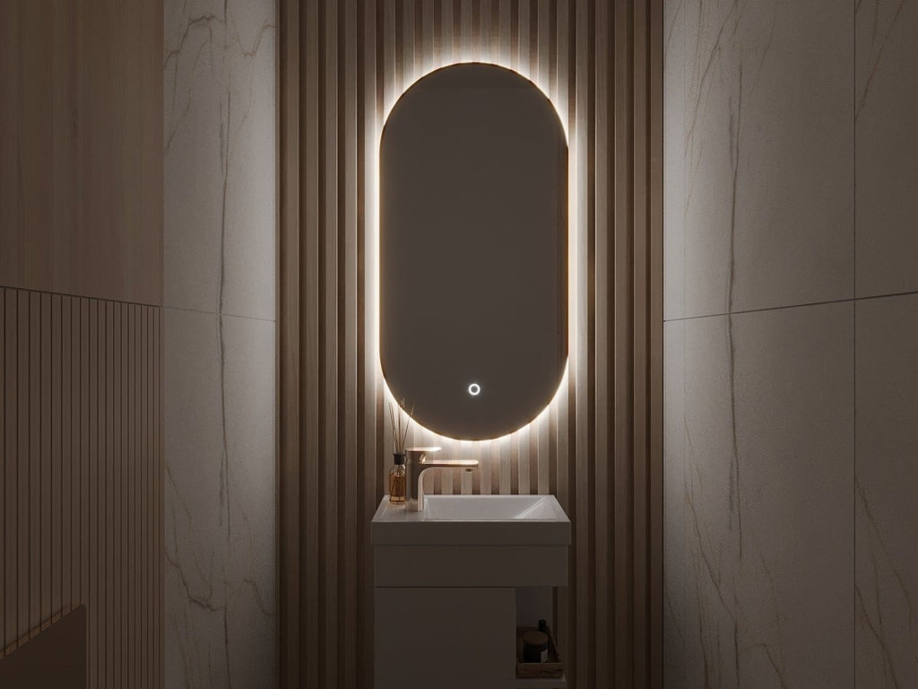 Eleganter Mina Wandspiegel mit LED-Beleuchtung für stilvolles Ambiente zu Hause