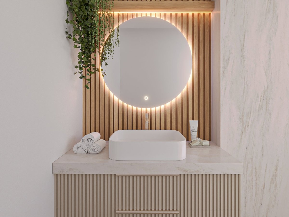 Orlando LED-Badspiegel: Eleganter, Dimmbarer Wandspiegel mit Intelligenter Beleuchtung