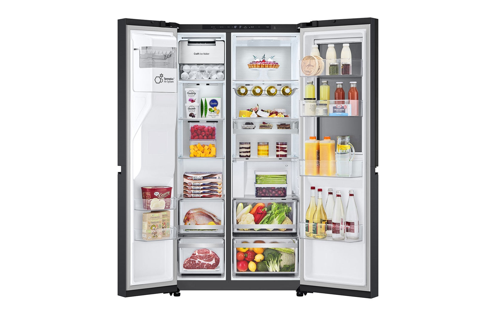 LG InstaView Side-by-Side Kühlschrank: 628L, 179cm, Eis & Wasserspender, Smart