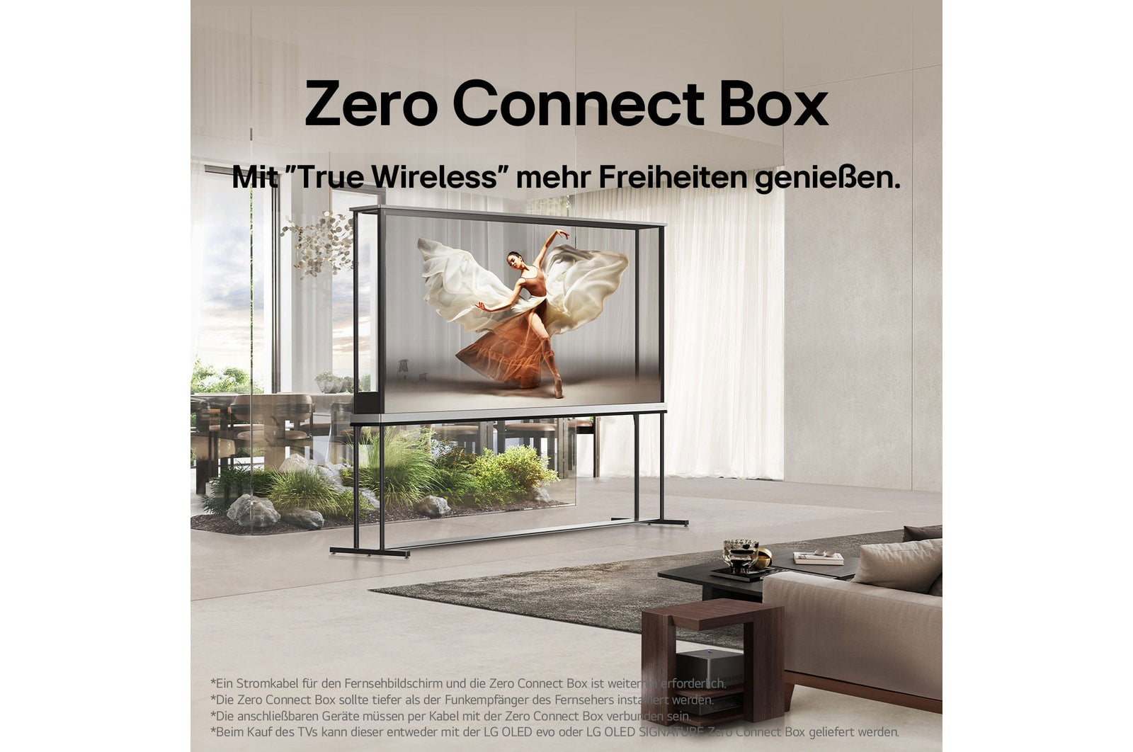 LG SIGNATURE OLED T 77 Zoll Transparenter 4K OLED TV mit Zero Connect Box