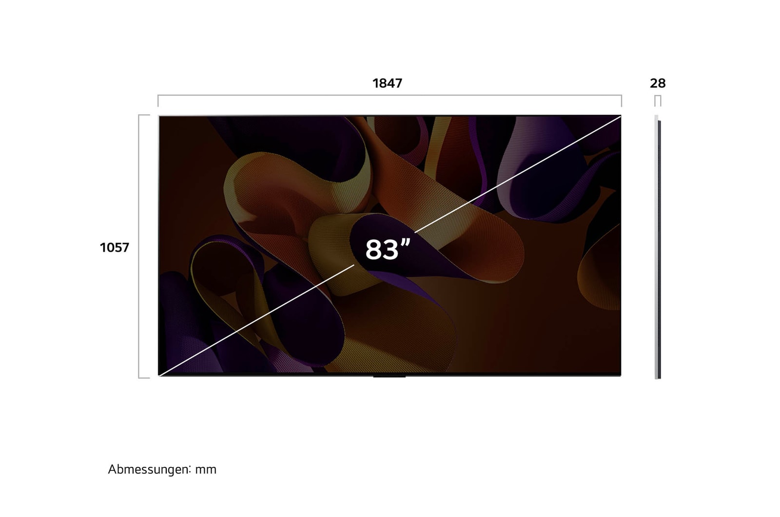 LG OLED evo G4 83 Zoll 4K AI TV, One‑Wall‑Design