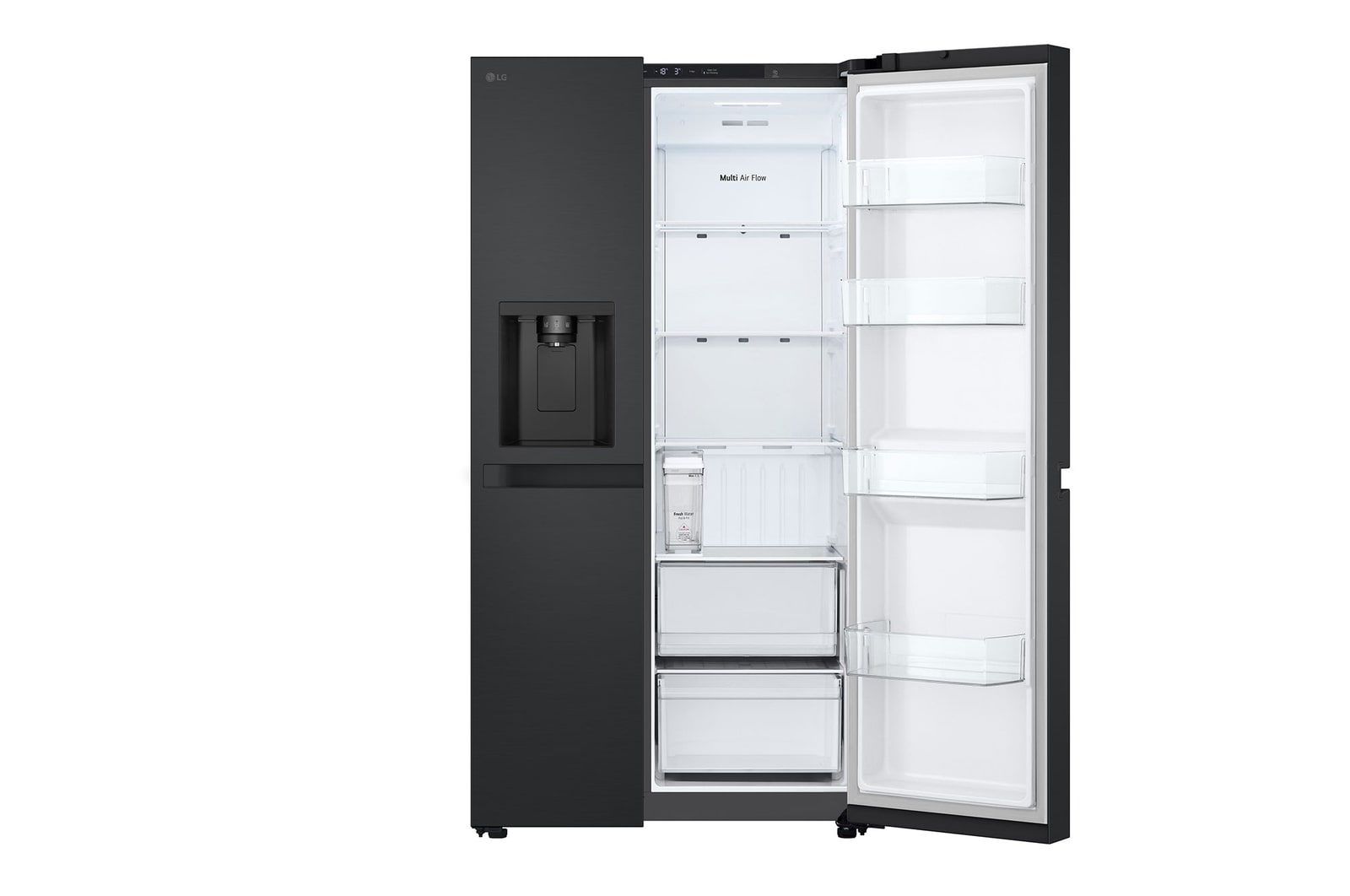 LG GSLC41EPPE Side-by-Side Kühlschrank Schwarz – 641L, Eis-/Wasser-Spender