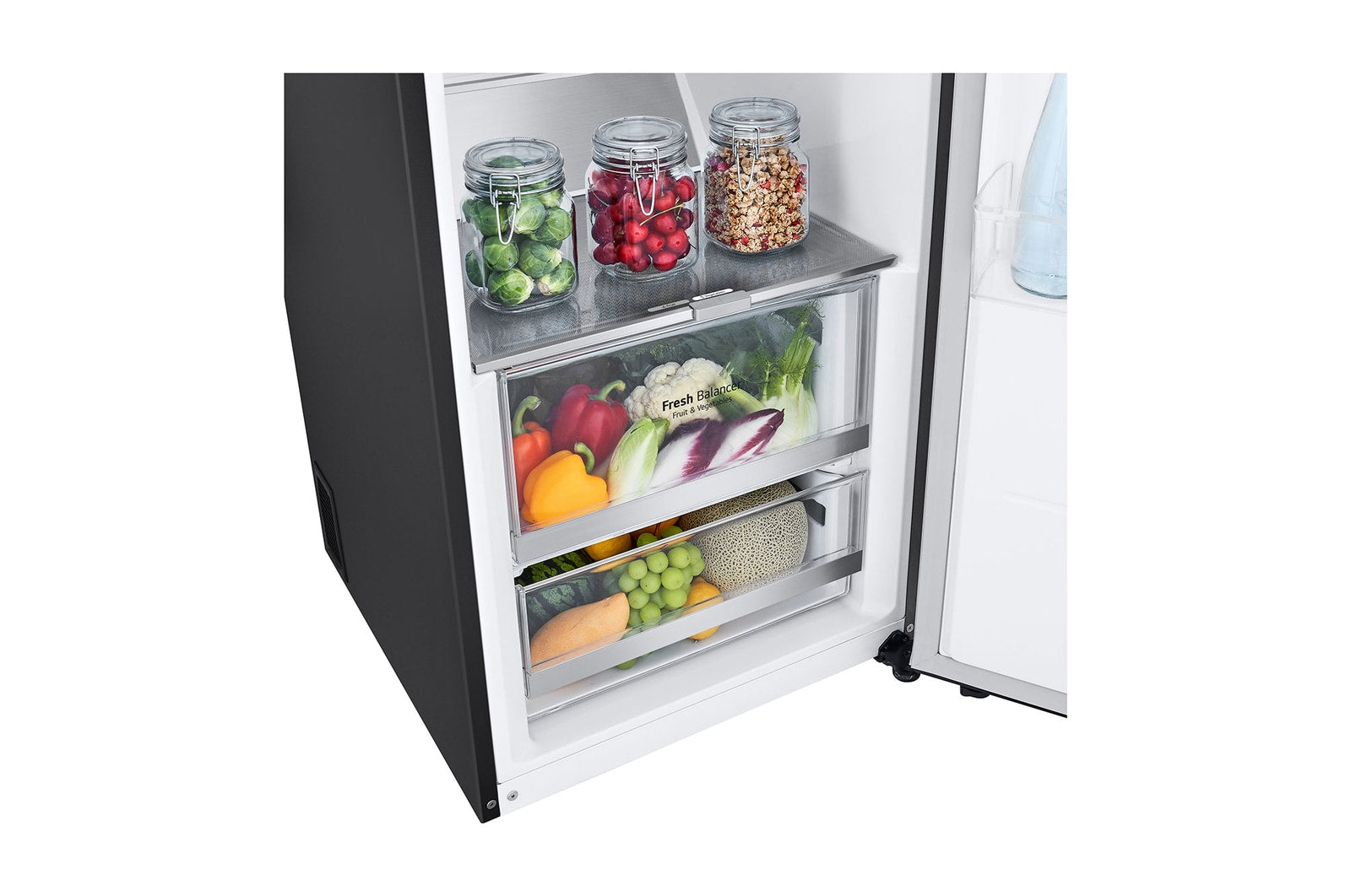 LG Freistehender Kühlschrank Schwarz: Effizient, Geräumig, Leise mit Inverter Linear Compressor