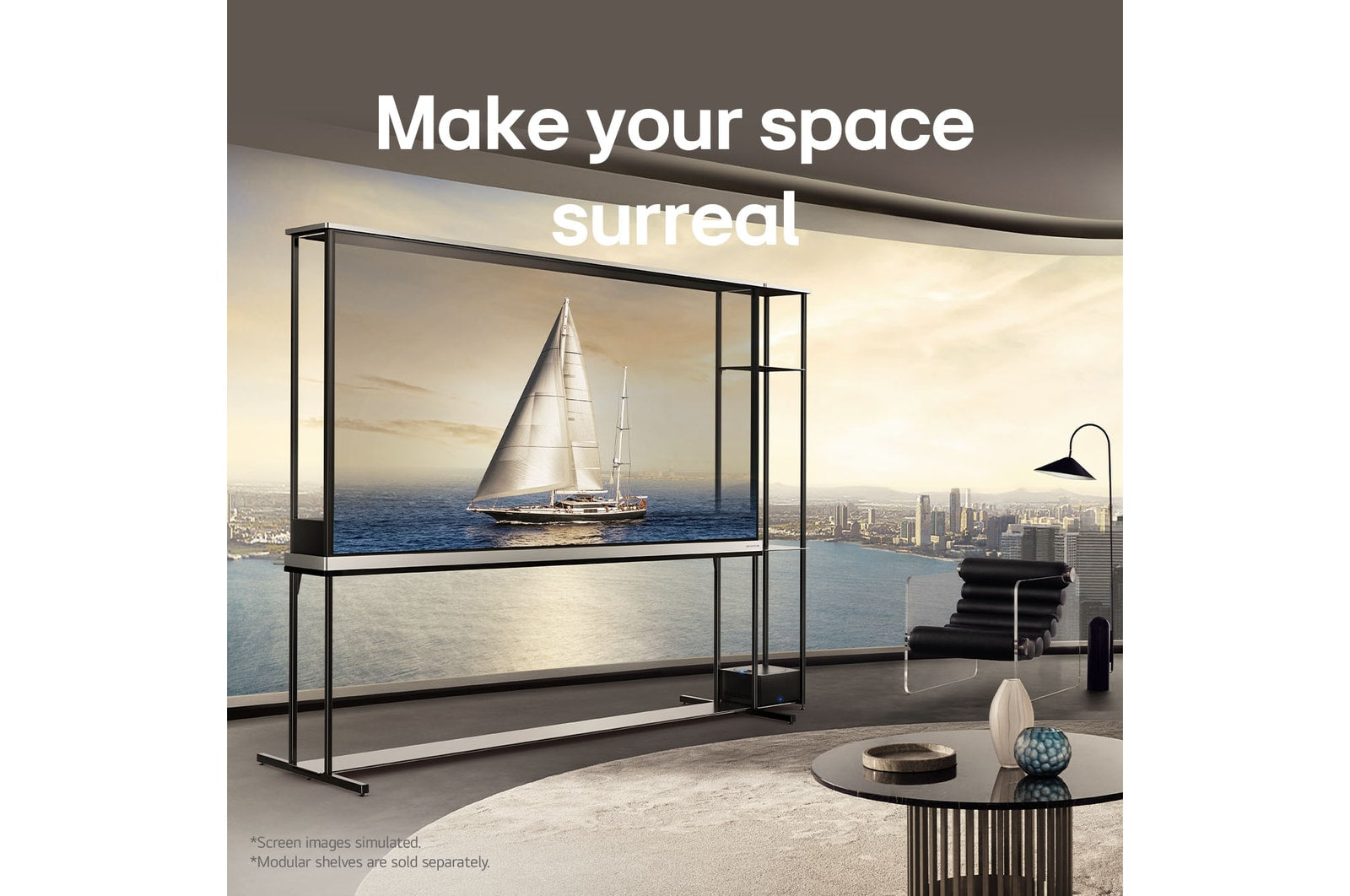 LG SIGNATURE OLED T 77 Zoll Transparenter 4K OLED TV mit Zero Connect Box