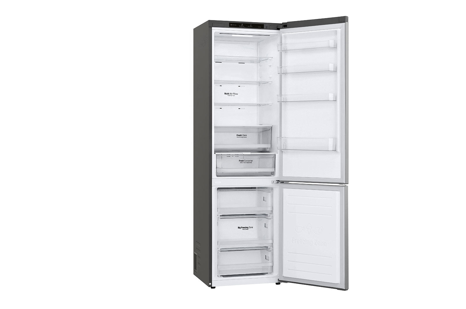 LG Kühl-Gefrierkombination Smart Inverter Kompressor, 384L, Energieeffizienz B, Silber