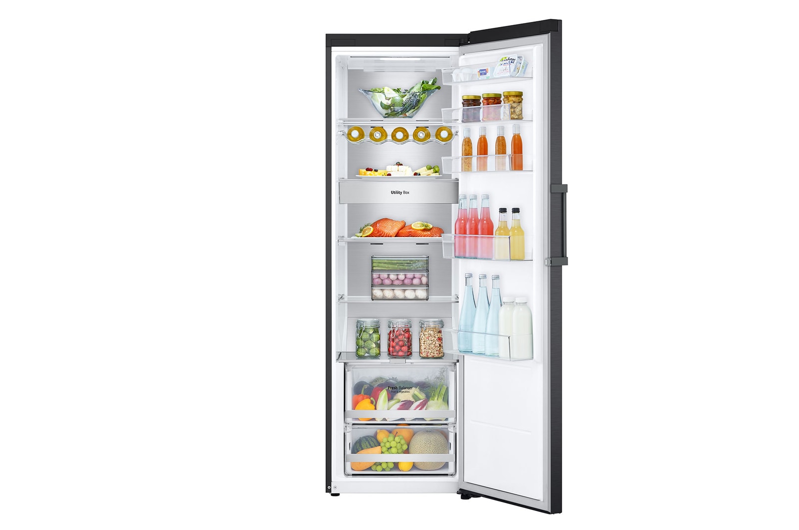 LG Freistehender Kühlschrank Schwarz: Effizient, Geräumig, Leise mit Inverter Linear Compressor