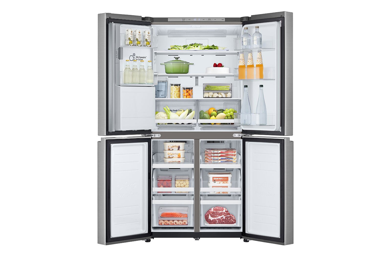 LG SLIM Multi-Door Kühlschrank 506L, Eis- & Wasserspender, Smart Inverter Kompressor