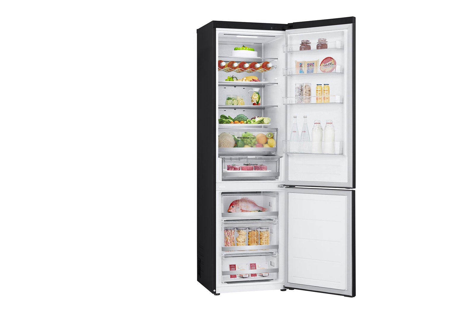 LG GBV5250CEP Kühl-Gefrierkombination: 387L, Smart Inverter, NoFrost, Elegantes Schwarz