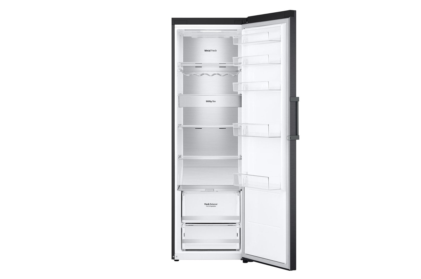 LG Freistehender Kühlschrank Schwarz: Effizient, Geräumig, Leise mit Inverter Linear Compressor