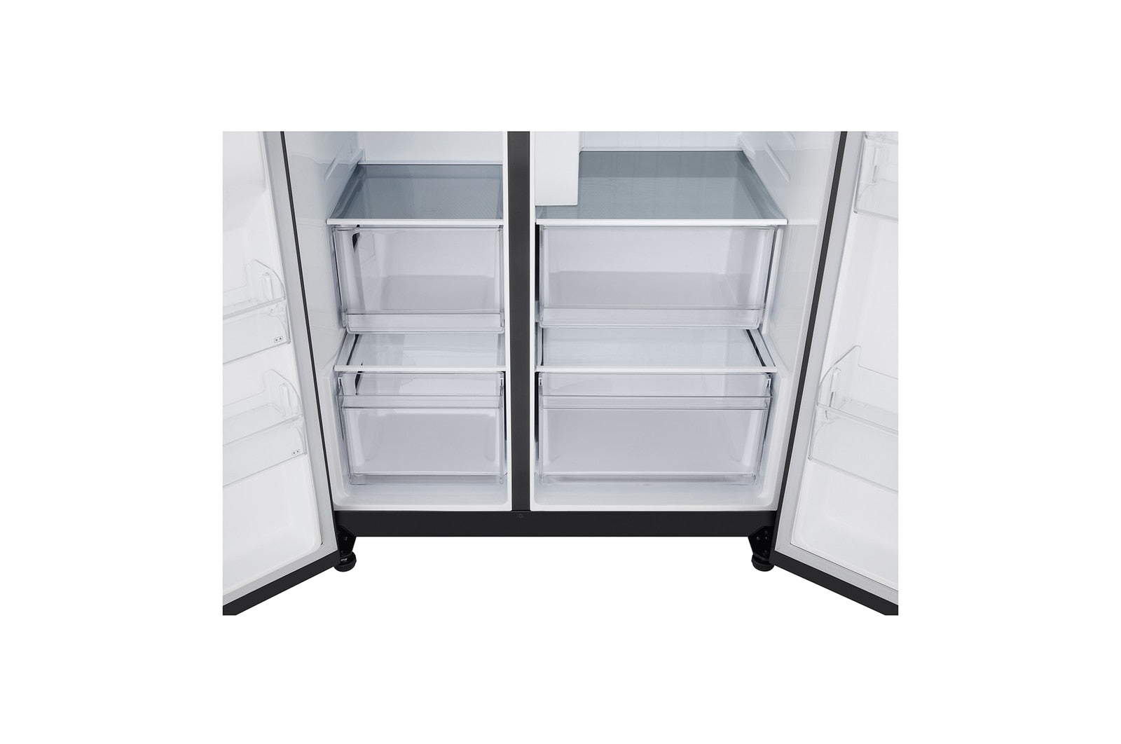 LG Side-by-Side Kühlschrank: 638L, Eis-, Crushed Ice- & Wasserspender, Mattschwarz