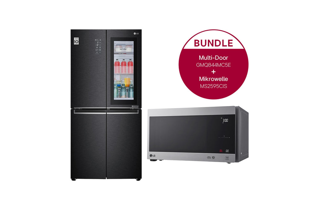 LG InstaView Multi-Door Kühlschrank & Solo-Mikrowelle Bundle – Smart, Effizient