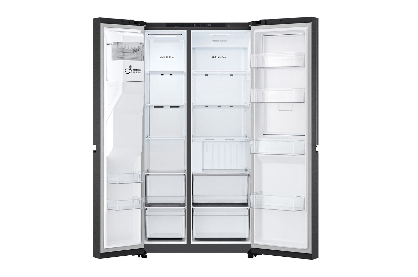 LG Side-by-Side Kühlschrank: 638L, Eis-, Crushed Ice- & Wasserspender, Mattschwarz