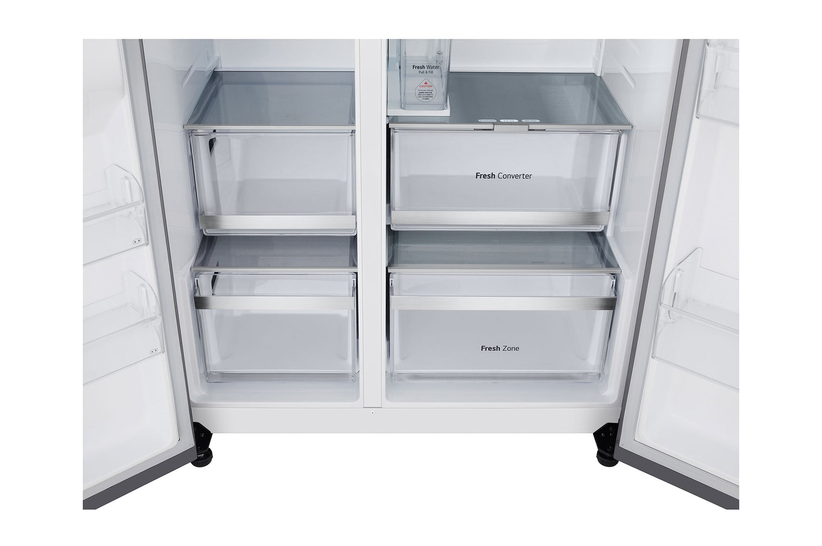 LG Side-by-Side Kühlschrank Prime Silver: 625L, Eis-, Crushed Ice- & Wasserspender