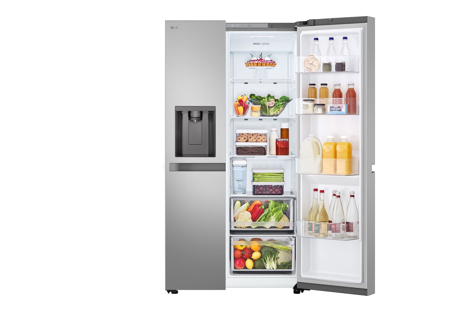LG GSLC41PYPE Side-by-Side Kühlschrank: 641L, Eis-, Crushed Ice- & Wasserspender