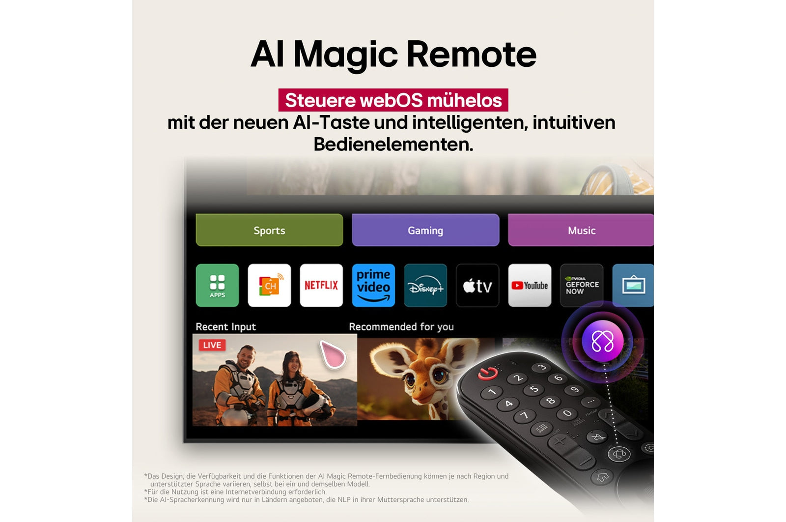 83 Zoll LG OLED evo AI C5 4K Smart Fernseher