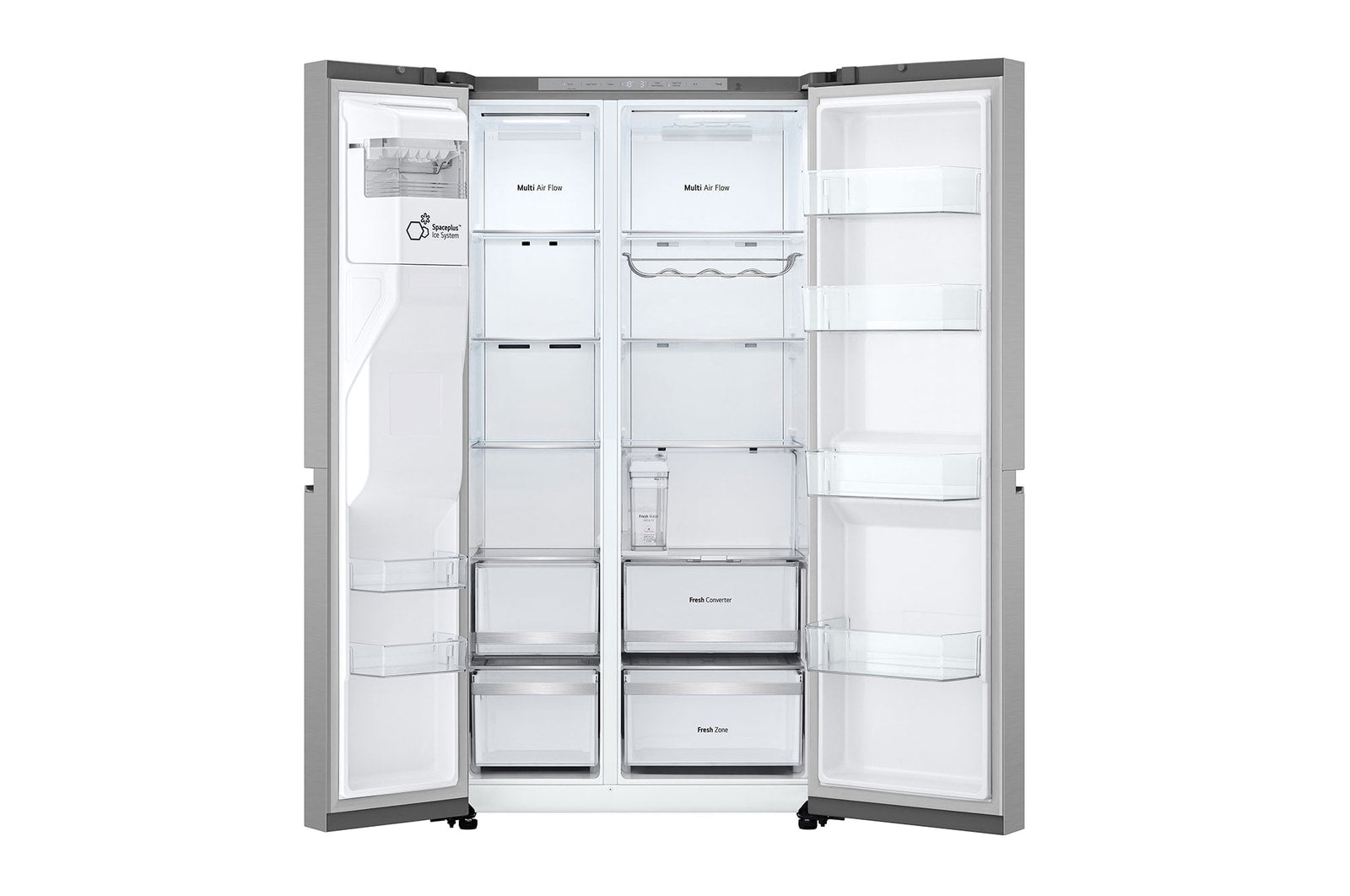 LG Side-by-Side Kühlschrank Prime Silver: 625L, Eis-, Crushed Ice- & Wasserspender