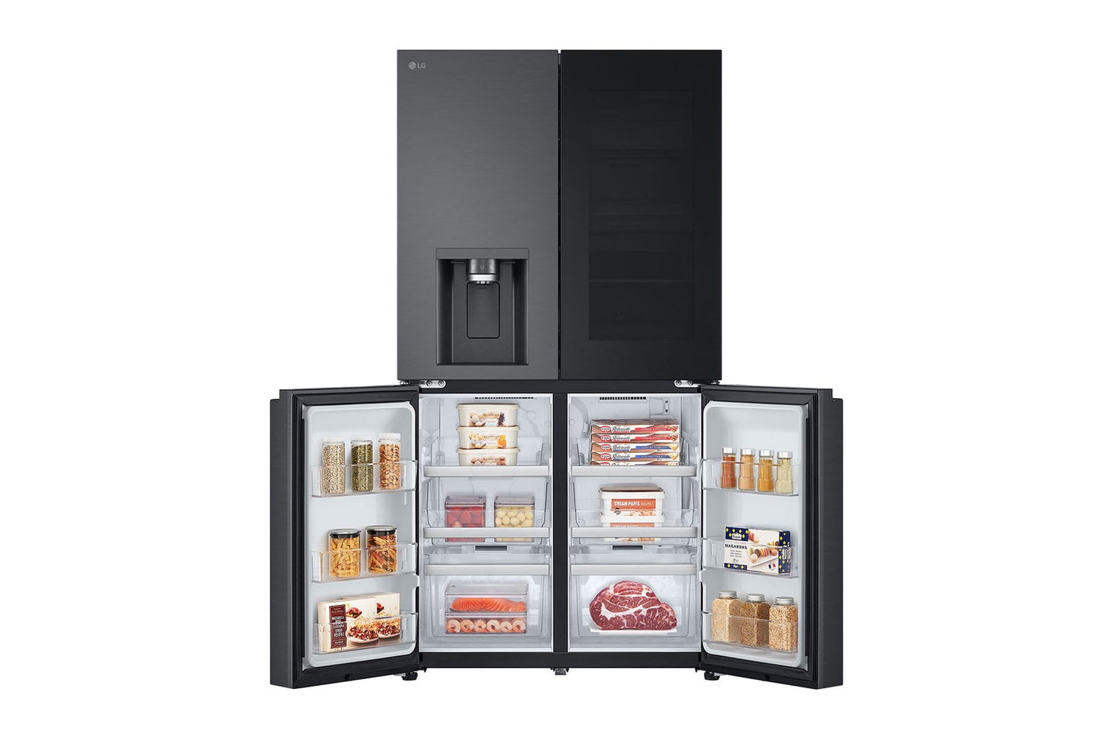 LG InstaView® Multi-Door Kühlschrank, 637L, Festwasseranschluss, Smart-Technologien