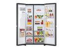 Lade das Bild in den Galerie-Viewer, LG Side-by-Side Kühlschrank: 638L, Eis-, Crushed Ice- &amp; Wasserspender, Mattschwarz
