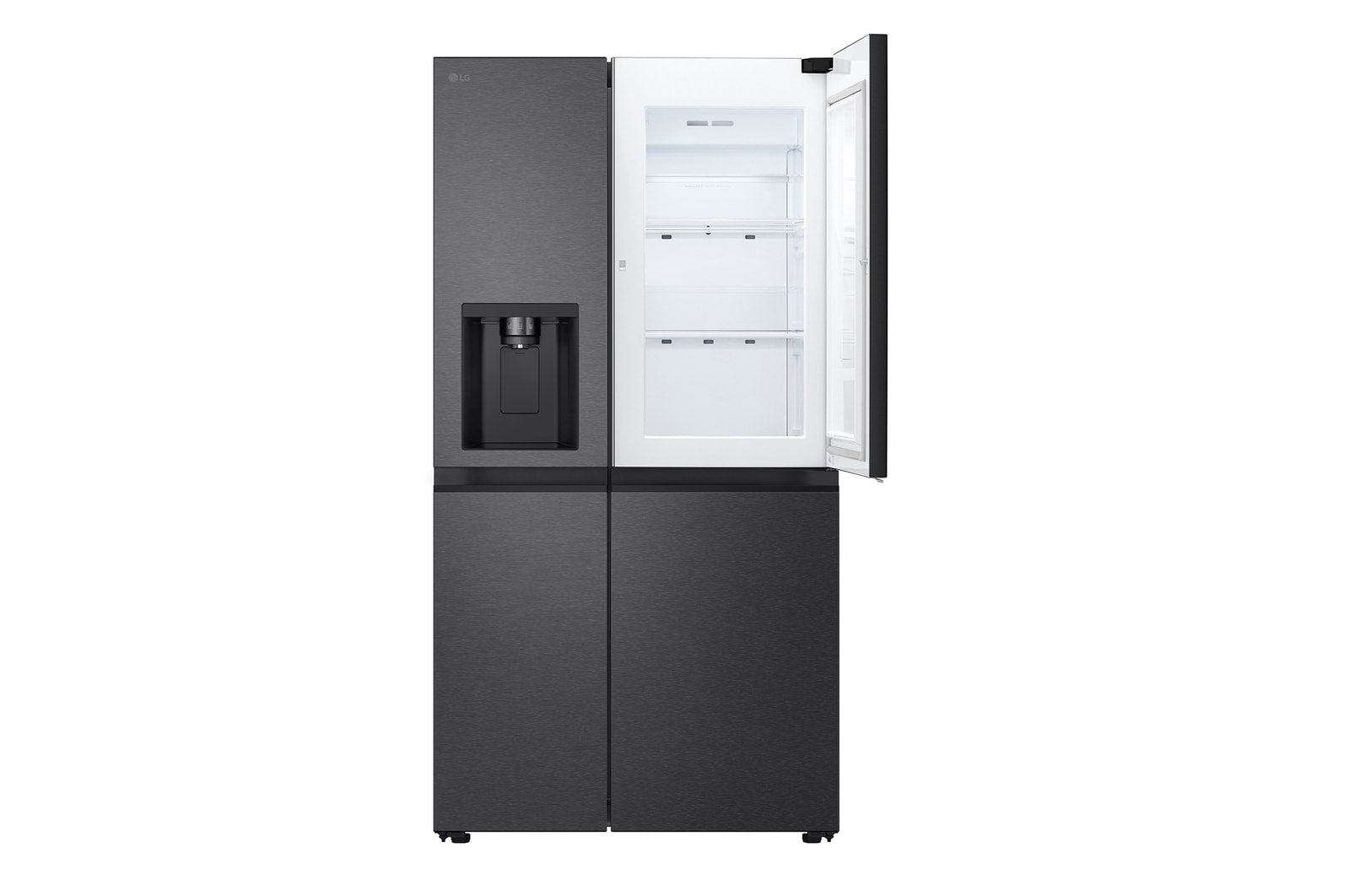 LG Side-by-Side Kühlschrank: 638L, Eis-, Crushed Ice- & Wasserspender, Mattschwarz
