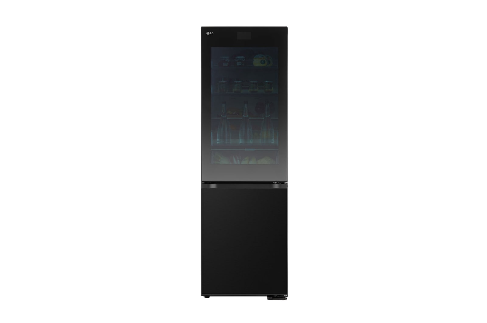LG InstaView® Kühl‑Gefrierkombination 349 L, Black Steel, Touch‑Display, Energieklasse C