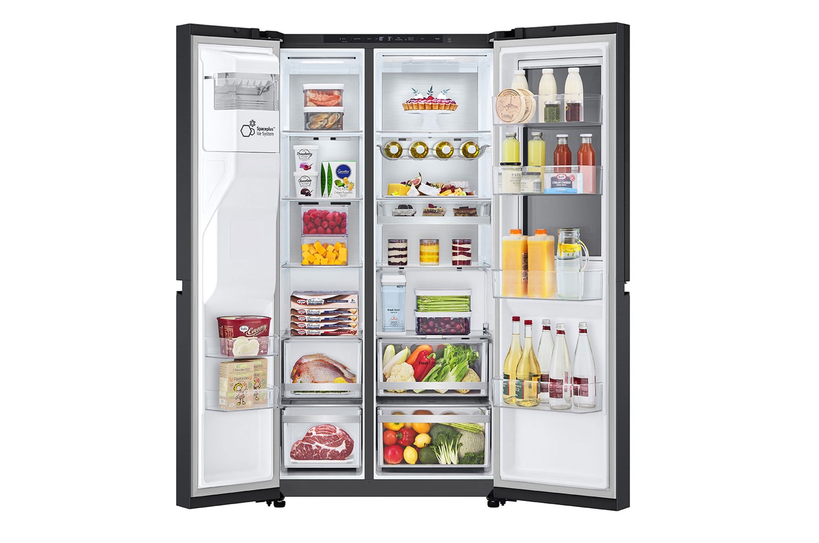 LG InstaView Side-by-Side Kühlschrank: 628L, Eis-, Wasser-Spender, Smart Inverter Kompressor