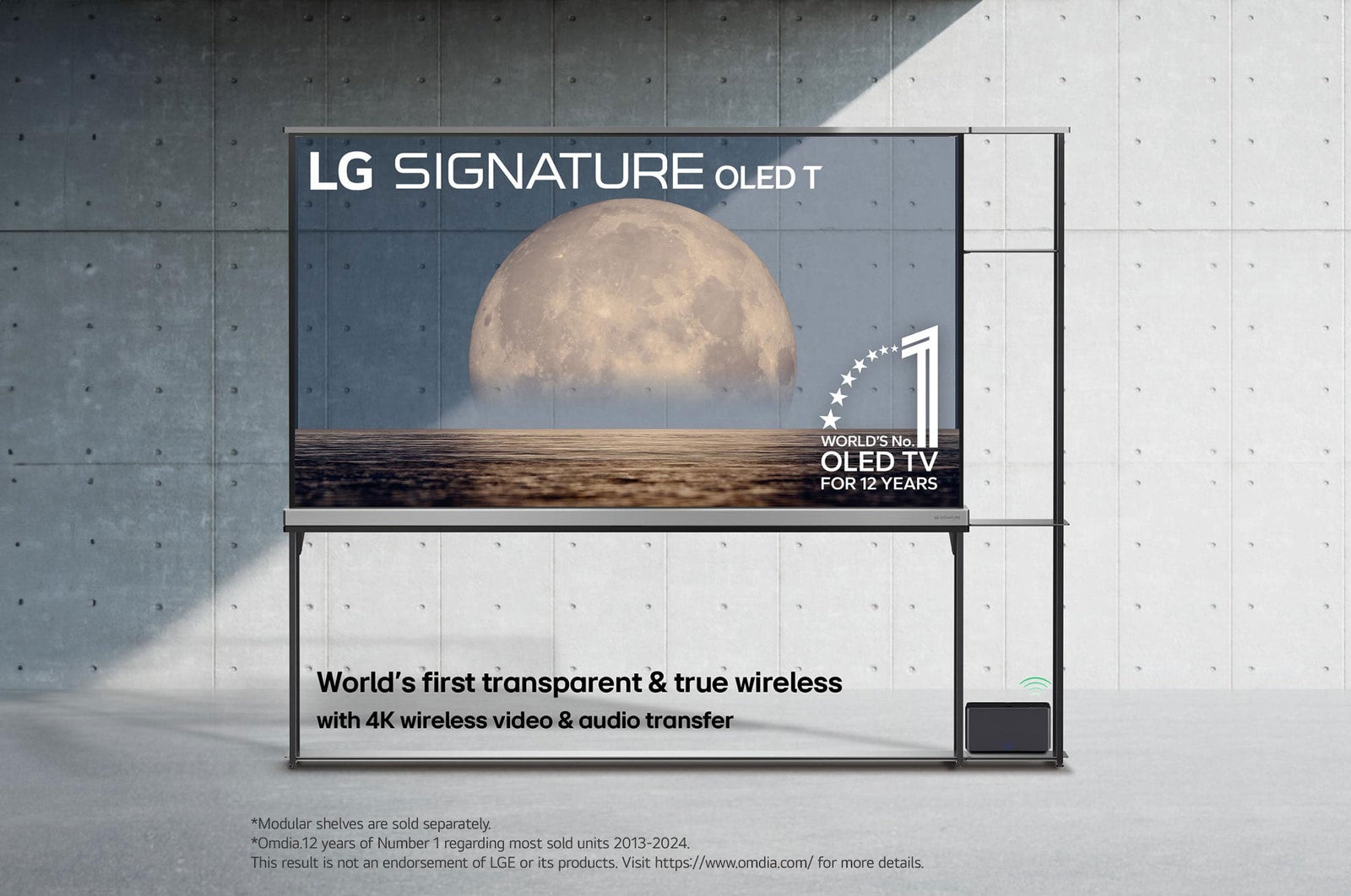 LG SIGNATURE OLED T 77 Zoll Transparenter 4K OLED TV mit Zero Connect Box