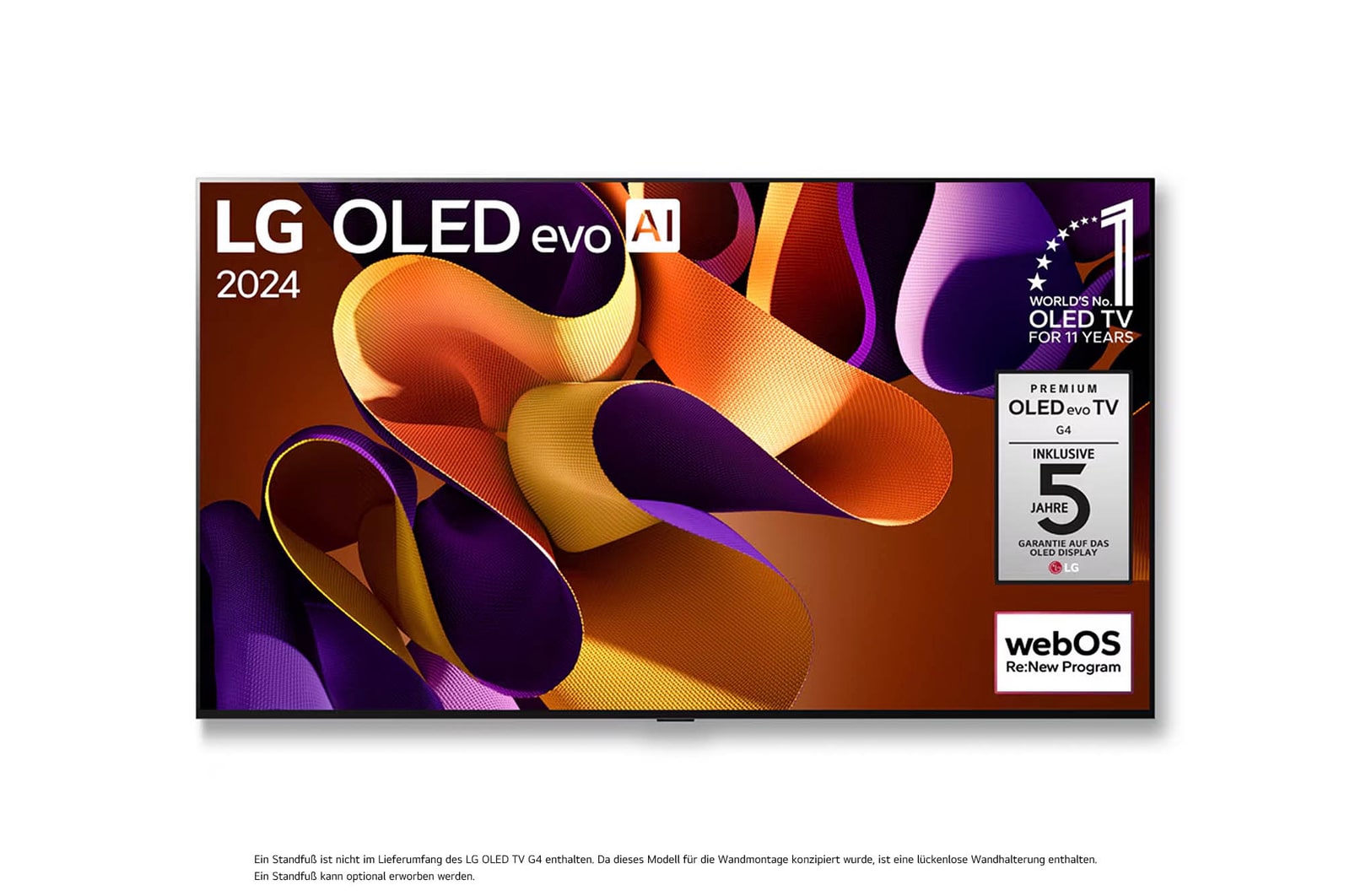 LG OLED evo G4 97 Zoll 4K AI TV: Atemberaubende Klarheit, Brillante Farben, Smartes Entertainment