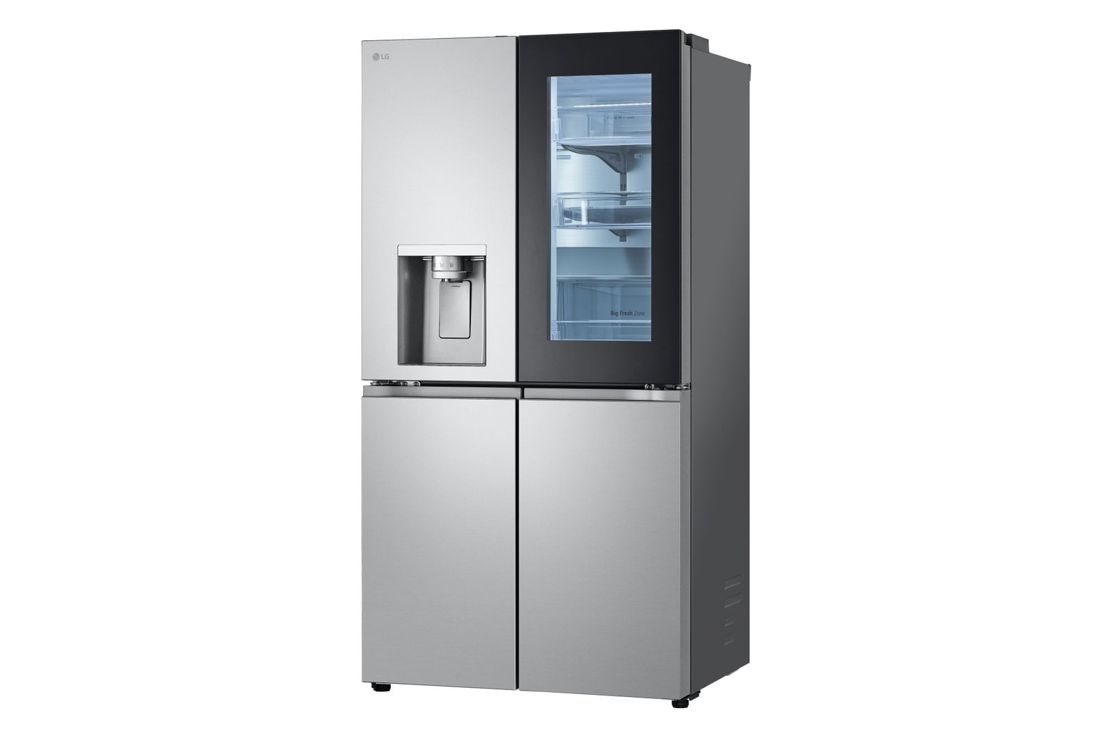 LG InstaView Multi-Door Kühlschrank 638L: Eis- und Wasserspender mit Festwasseranschluss