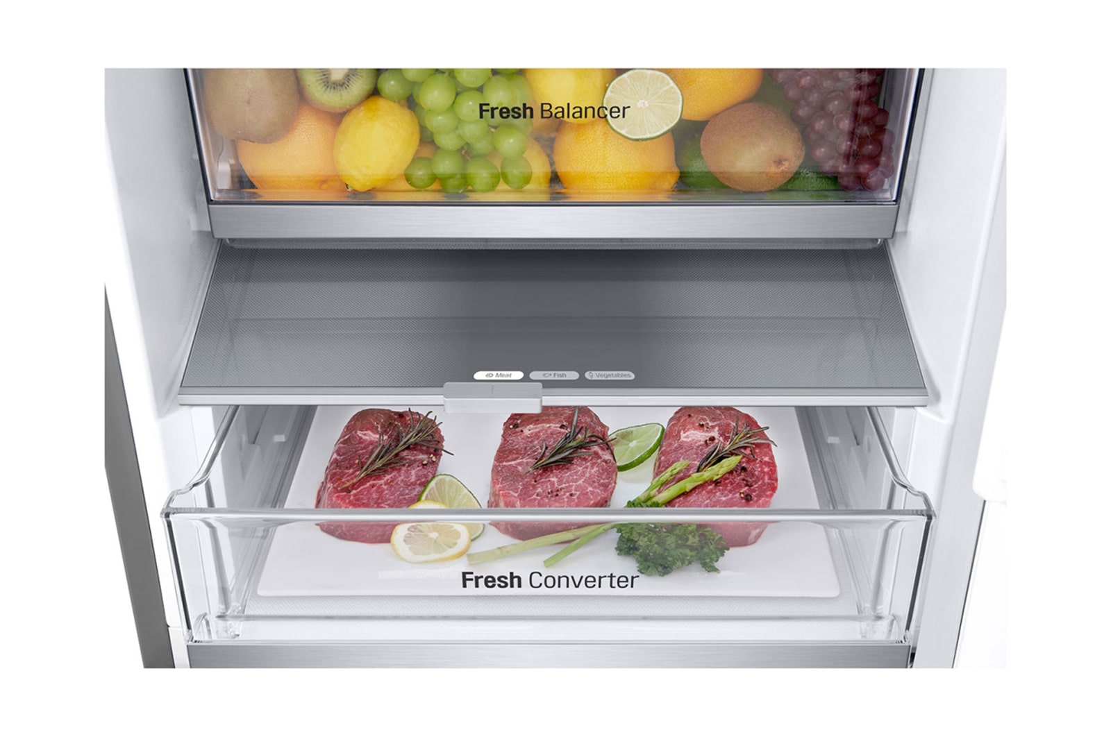 LG Kühl-Gefrierkombination 387L, EEK B, Inverter Linear Kompressor, Total No Frost