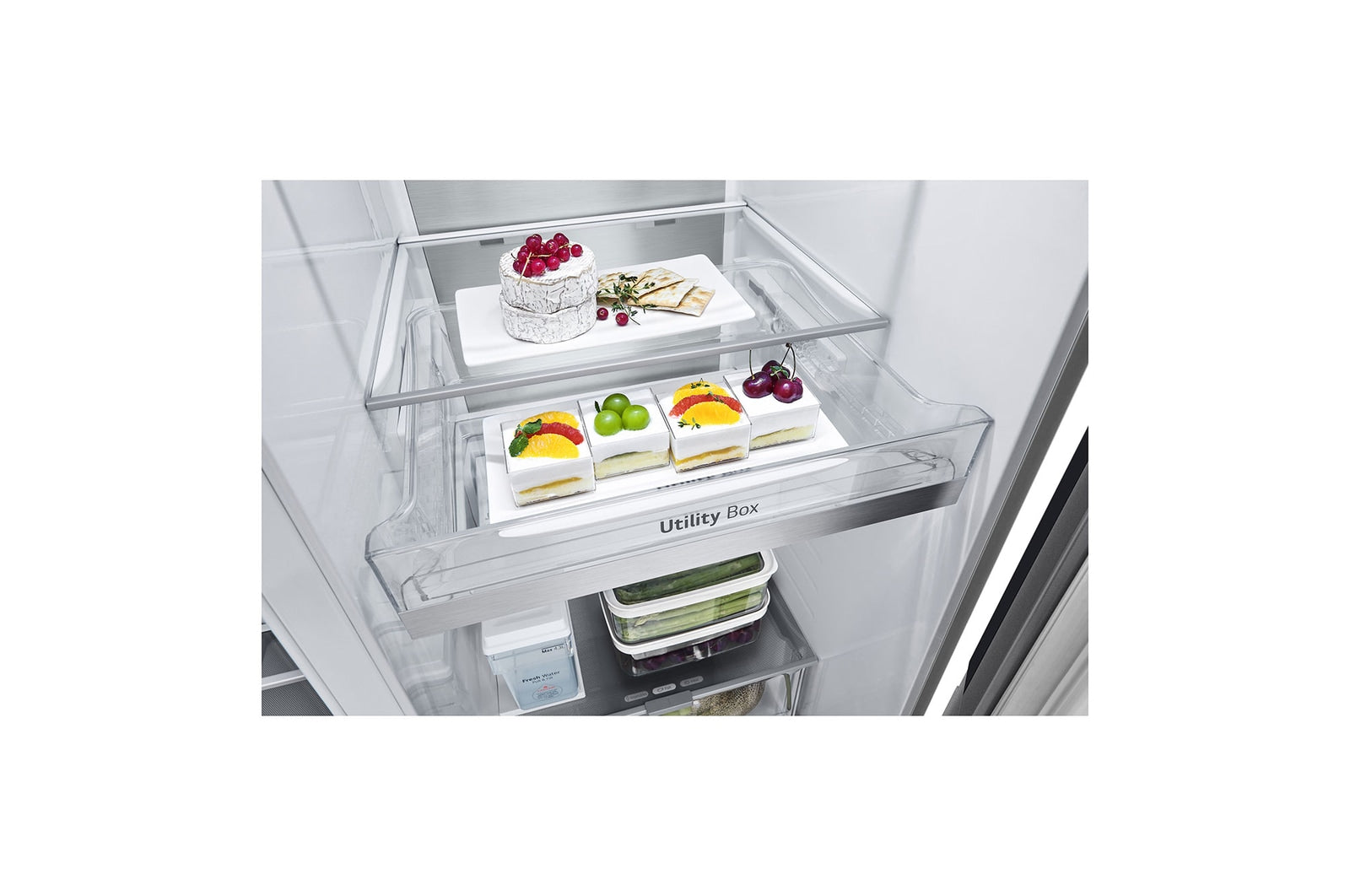 LG InstaView Side-by-Side Kühlschrank, 628L, NoFrost, Eis- & Wasserspender, Smart Inverter