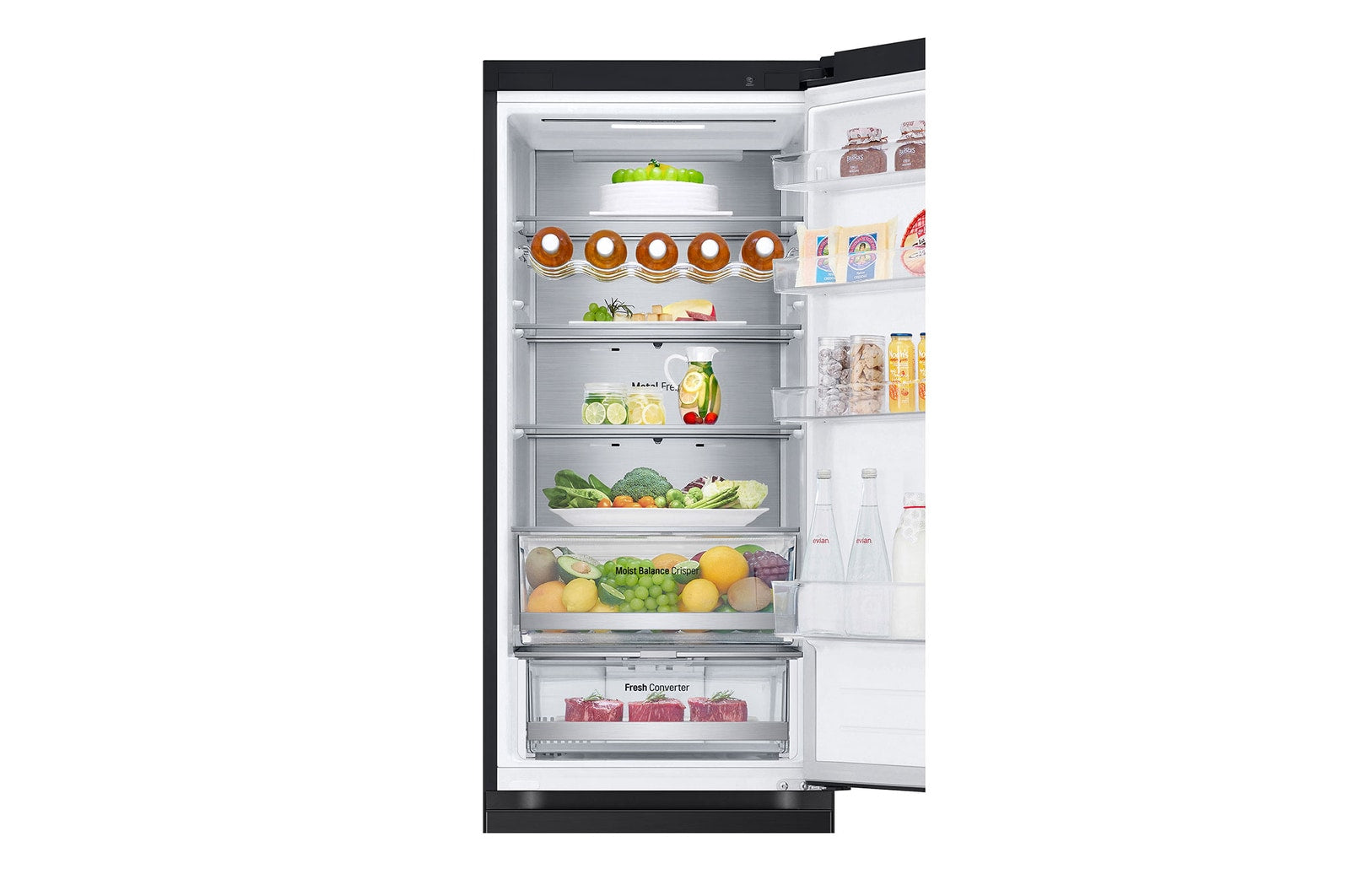 LG GBV5250CEP Kühl-Gefrierkombination: 387L, Smart Inverter, NoFrost, Elegantes Schwarz