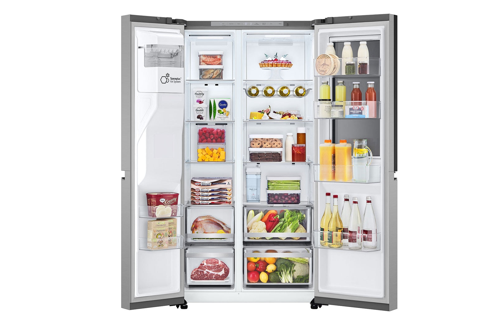 LG InstaView Side-by-Side Kühlschrank mit Eisspender, 628L, Smart Inverter Kompressor