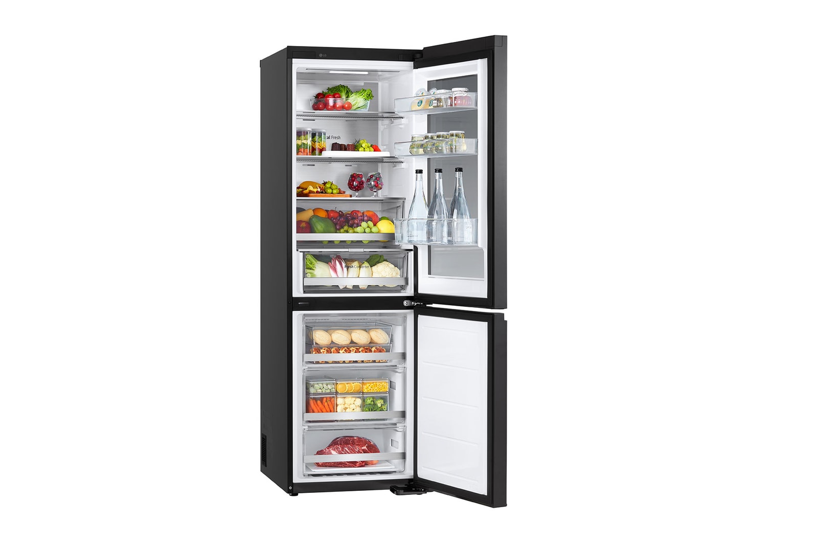 LG InstaView Kühl-Gefrierkombination: 349L, 186cm hoch, Smart Inverter Kompressor, No Frost