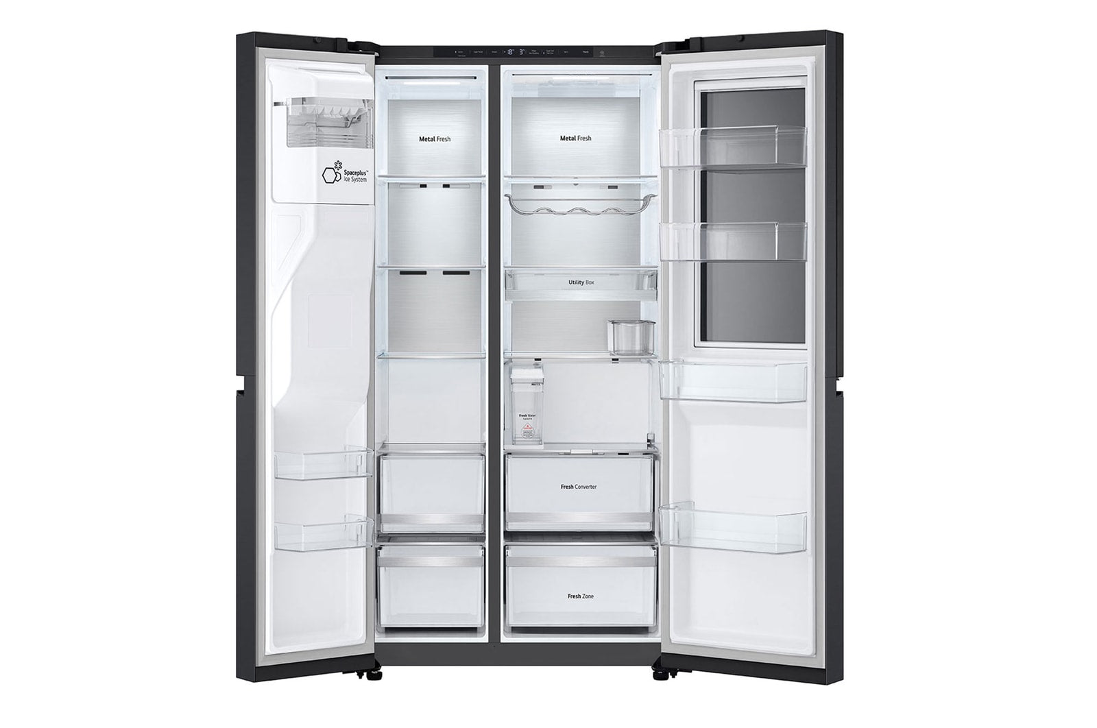 LG InstaView Side-by-Side Kühlschrank: 628L, Eis-, Wasser-Spender, Smart Inverter Kompressor