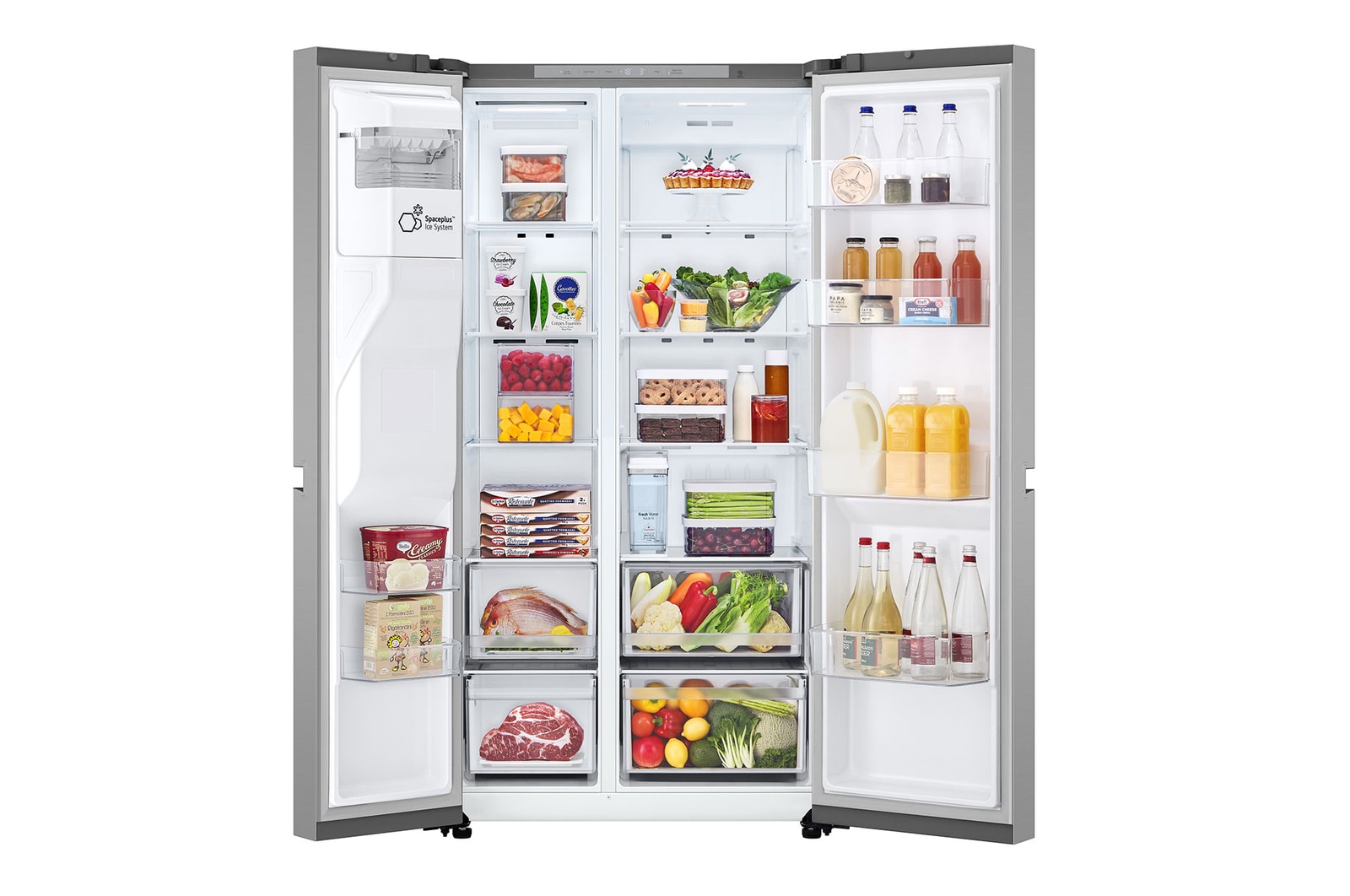 LG GSLC41PYPE Side-by-Side Kühlschrank: 641L, Eis-, Crushed Ice- & Wasserspender