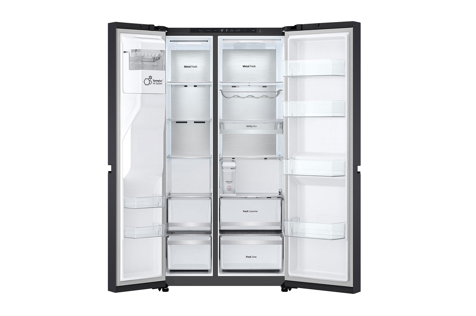 LG Side-by-Side Kühlschrank GSLE91EVAB: InstaView, Craft Ice, 623L, Black Steel