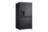 LG Side-by-Side Kühlschrank: 638L, Eis-, Crushed Ice- & Wasserspender, Mattschwarz