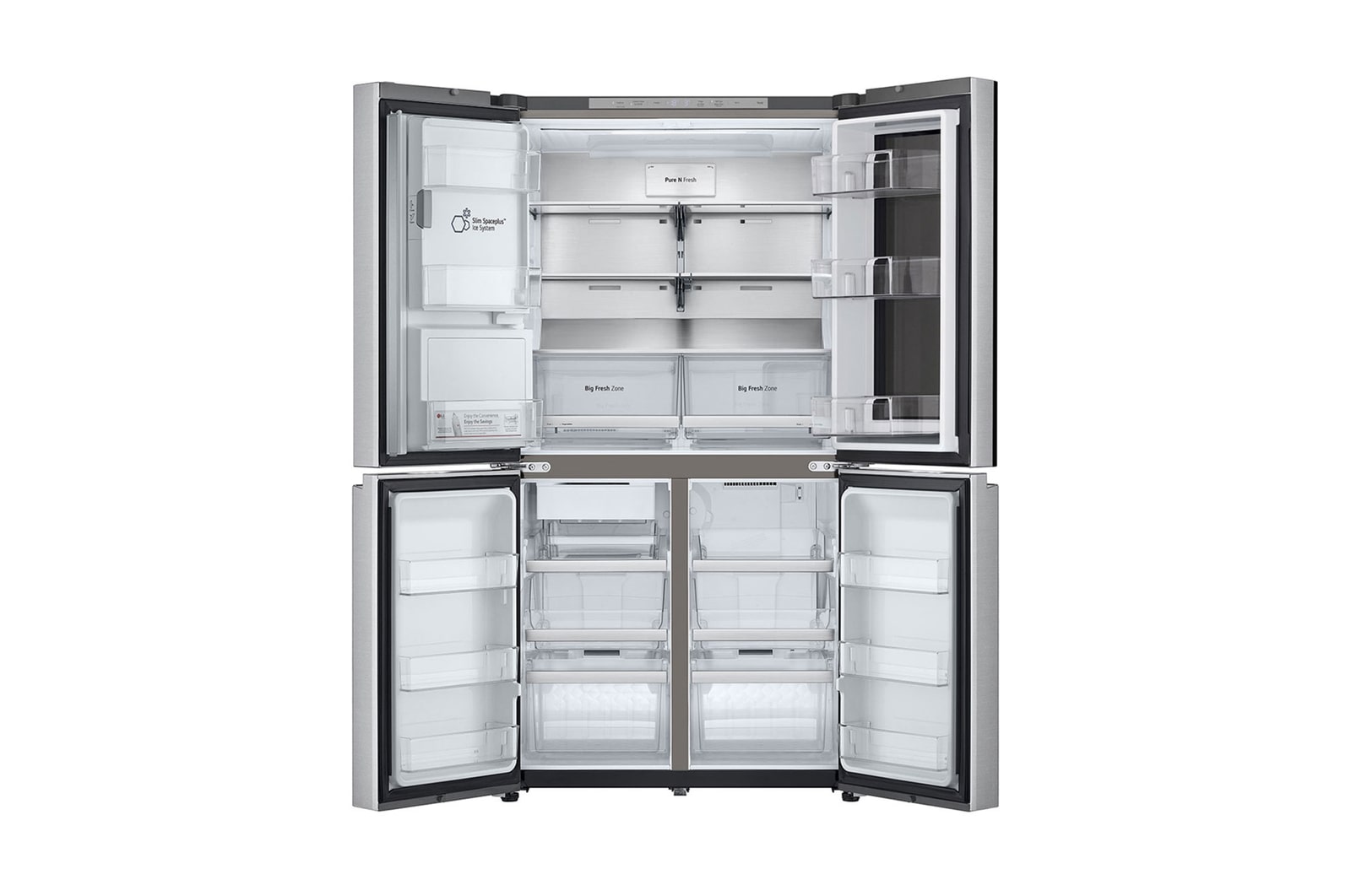 LG InstaView® Multi-Door Kühlschrank 638L – Craft Ice, UVnano, ThinQ – Matt Schwarz