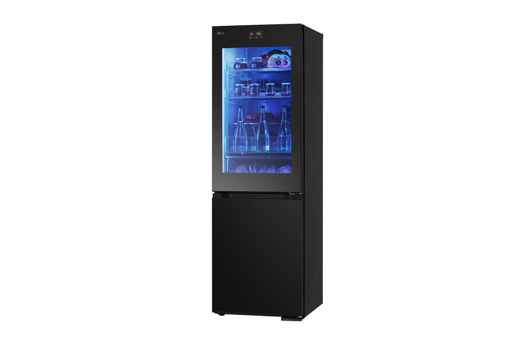 LG InstaView® Kühl‑Gefrierkombination 349 L, Black Steel, Touch‑Display, Energieklasse C