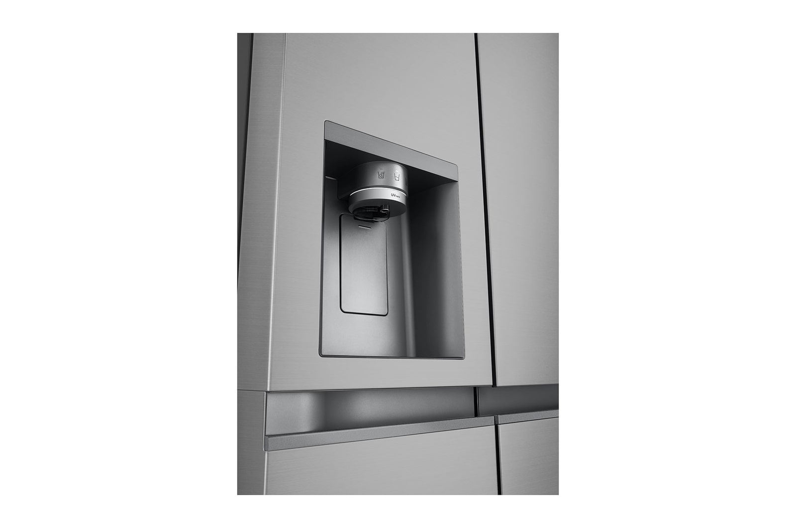 LG Side-by-Side Kühlschrank Prime Silver: 625L, Eis-, Crushed Ice- & Wasserspender