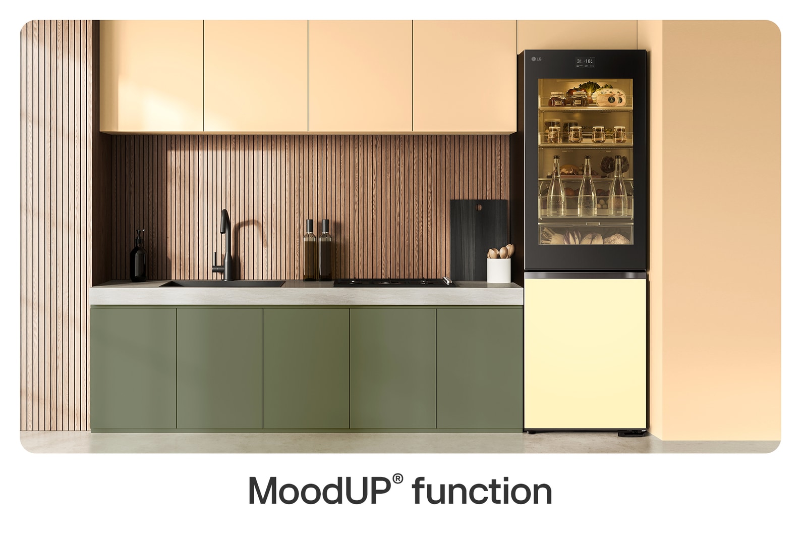 LG MoodUP® Intelligente Kühl-Gefrierkombination mit InstaView, Bluetooth-Lautsprecher & Farbwechsel-LED-Türen