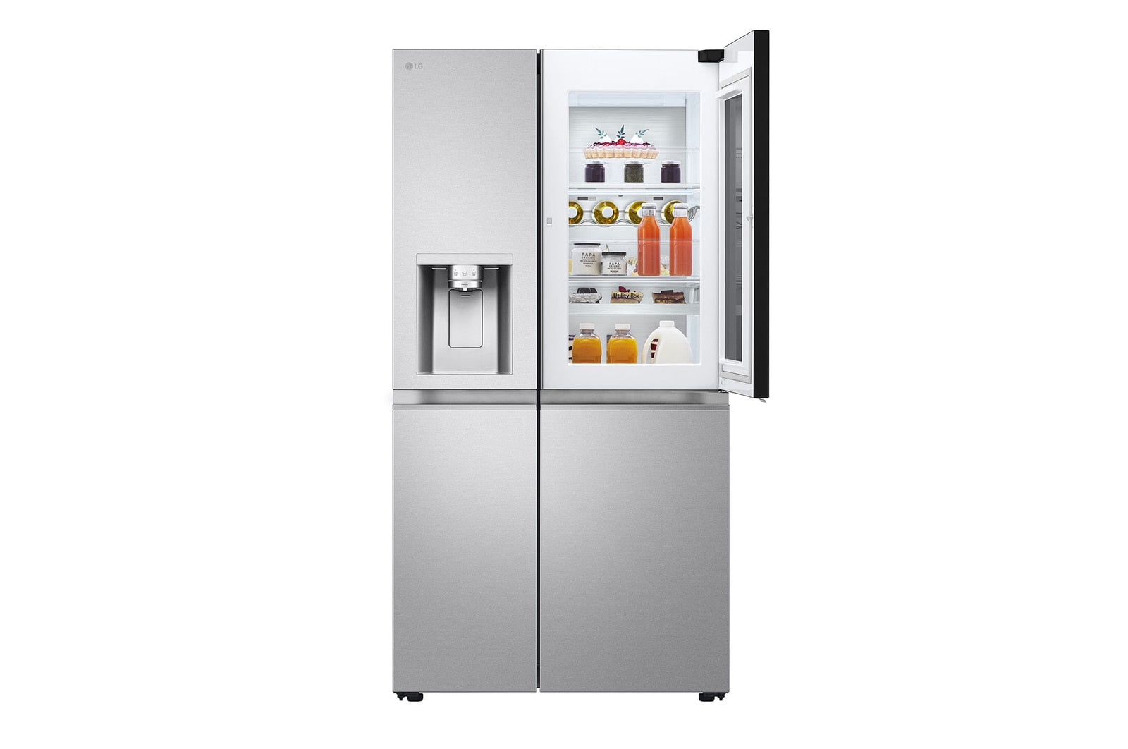 LG InstaView Side-by-Side Kühlschrank, 628L, NoFrost, Eis- & Wasserspender, Smart Inverter