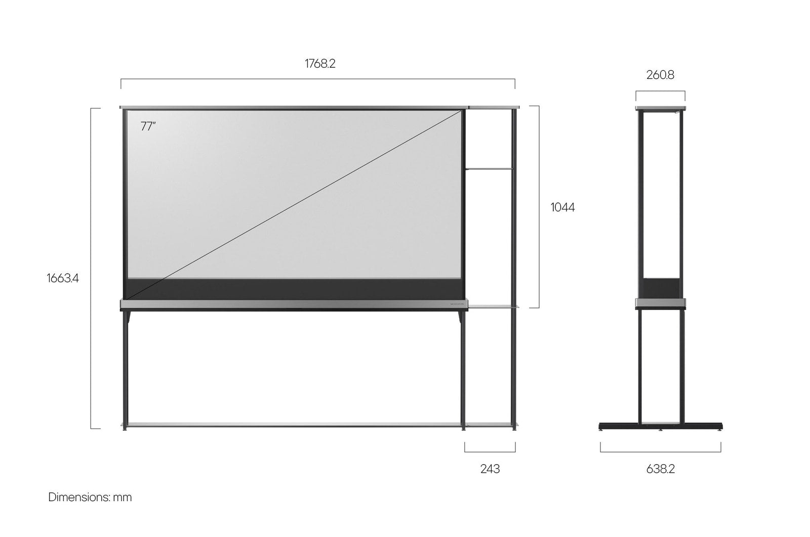 LG SIGNATURE OLED T 77 Zoll Transparenter 4K OLED TV mit Zero Connect Box