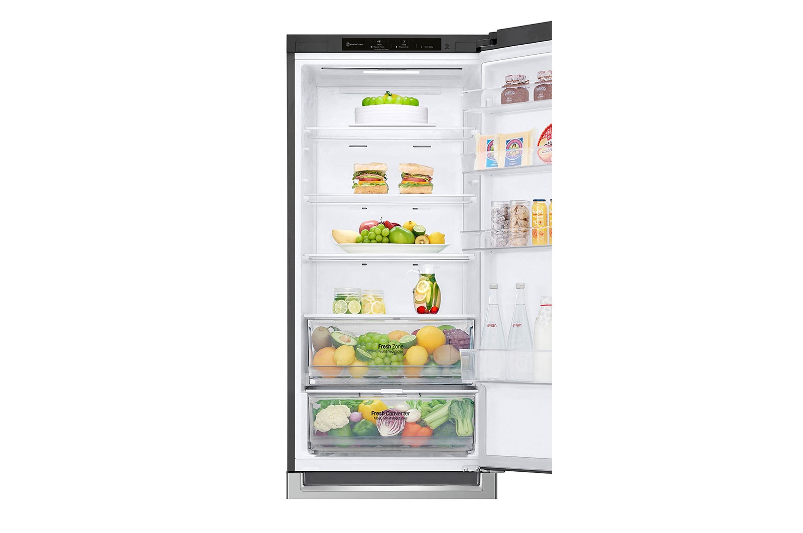 LG Kühl-Gefrierkombination Smart Inverter Kompressor, 384L, Energieeffizienz B, Silber