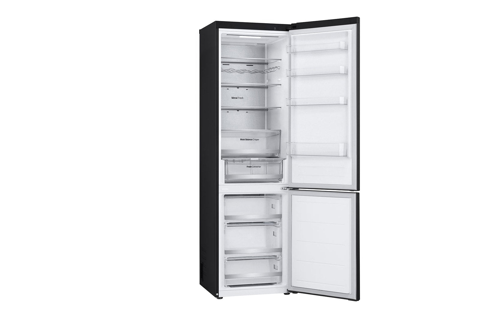 LG GBV5250CEP Kühl-Gefrierkombination: 387L, Smart Inverter, NoFrost, Elegantes Schwarz