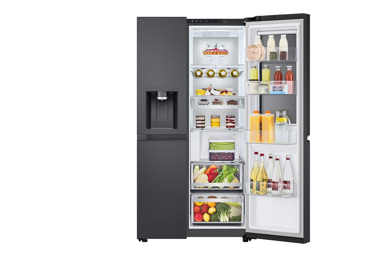 LG InstaView Side-by-Side Kühlschrank: 628L, 179cm, Eis & Wasserspender, Smart