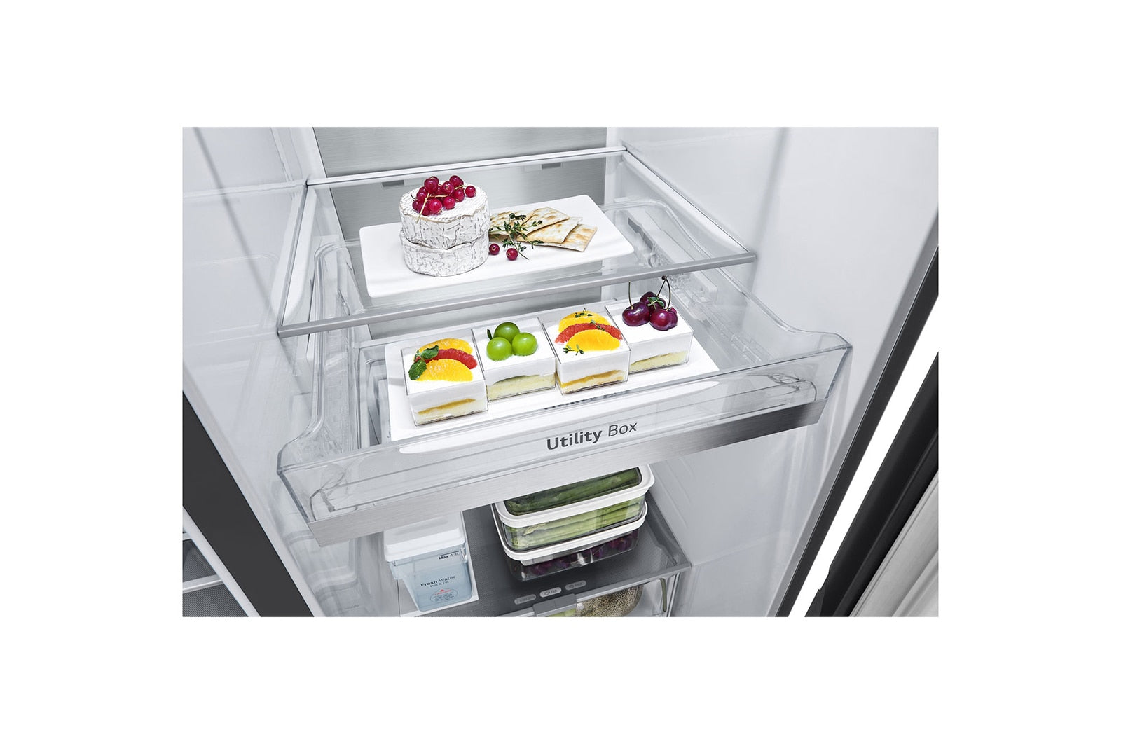 LG GSLE91EVAC Side-by-Side Kühlschrank 628L mit Eis- & Wasserspender